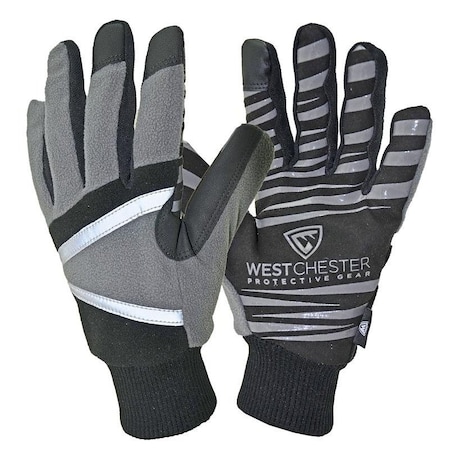 HiDexterity, Insulated Winter Gloves, XL, 1038 In L, Reinforced, Wing Thumb, BlackGray